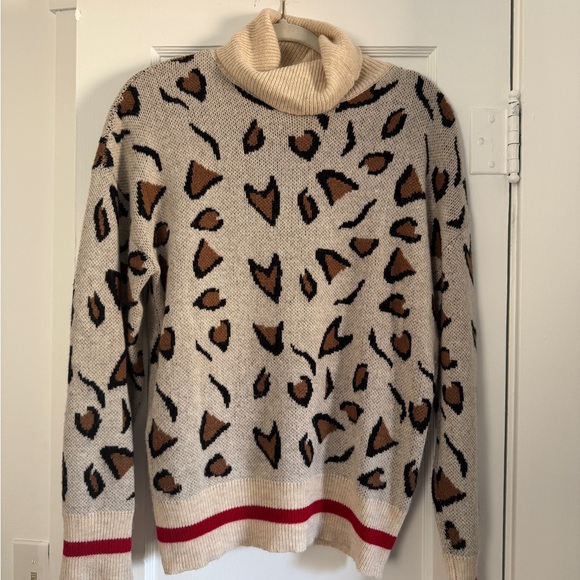 Tularosa x REVOLVE Jungle Leopard Print Turtleneck Sweater Wool Angora - Picture 5 of 8